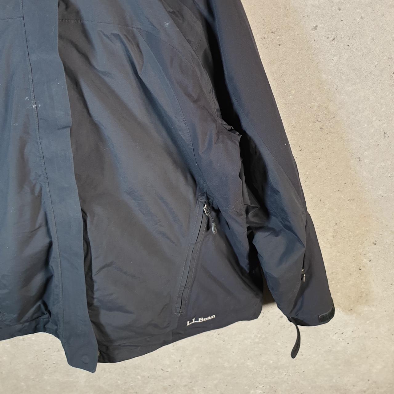 Vintage L.L. Bean Primaloft Nylon Jacket Womens XL Black Hooded Waterproof
