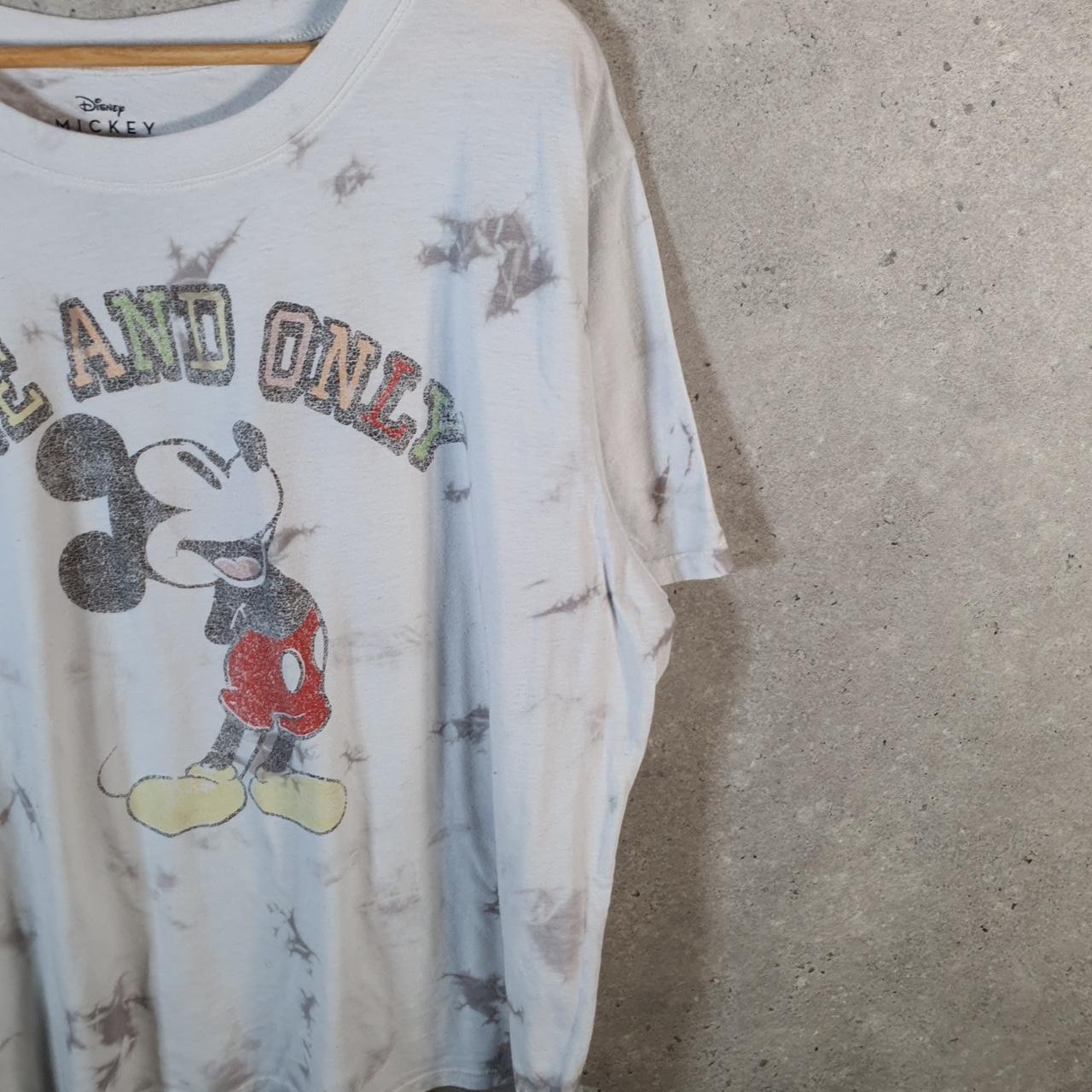 Vintage Disney Land Mickey Mouse T Shirt Womens 3XL White Tie Dye Graphic Cartoon