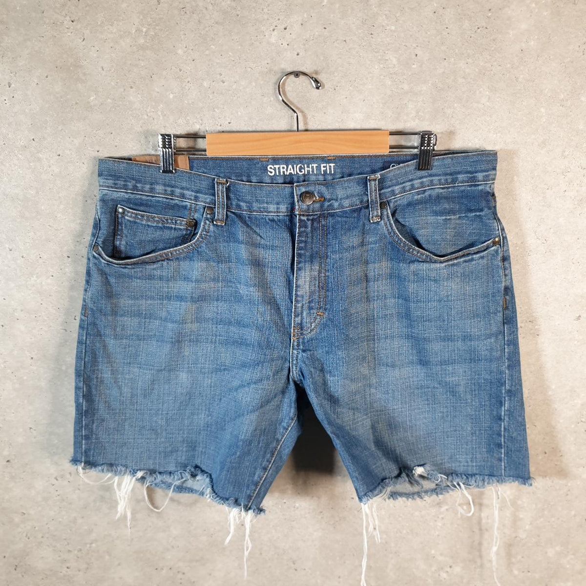 Vintage Chaps Ralph Lauren Cut Off Baggy Shorts Jorts Cargo Womens W40 Blue Relaxed Denim