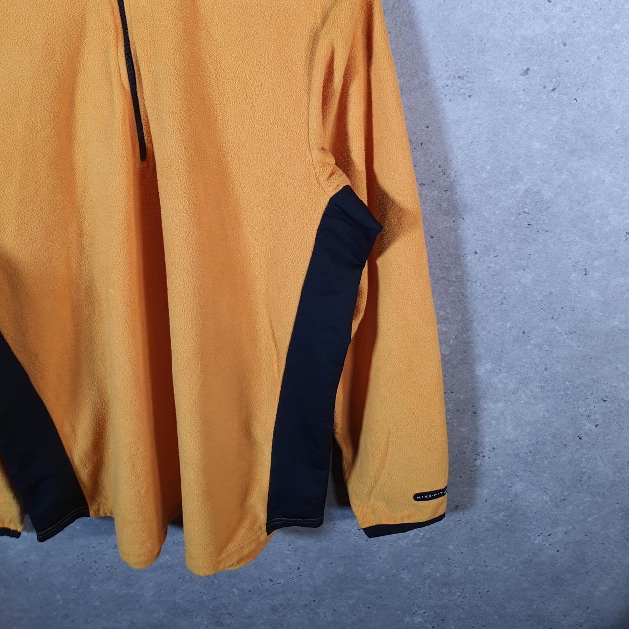 Vintage Nike 90s Therma Fit Fleece Sweatshirt Men’s Large Yellow Y2K 1/4 Zip Pullover