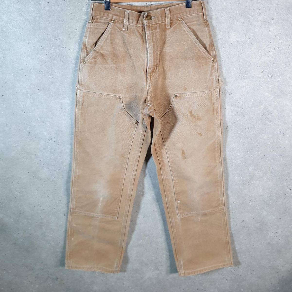 Vintage Carhartt Carpenter Double Knee Trousers Mens W29 L28 Brown Loose Original Fit