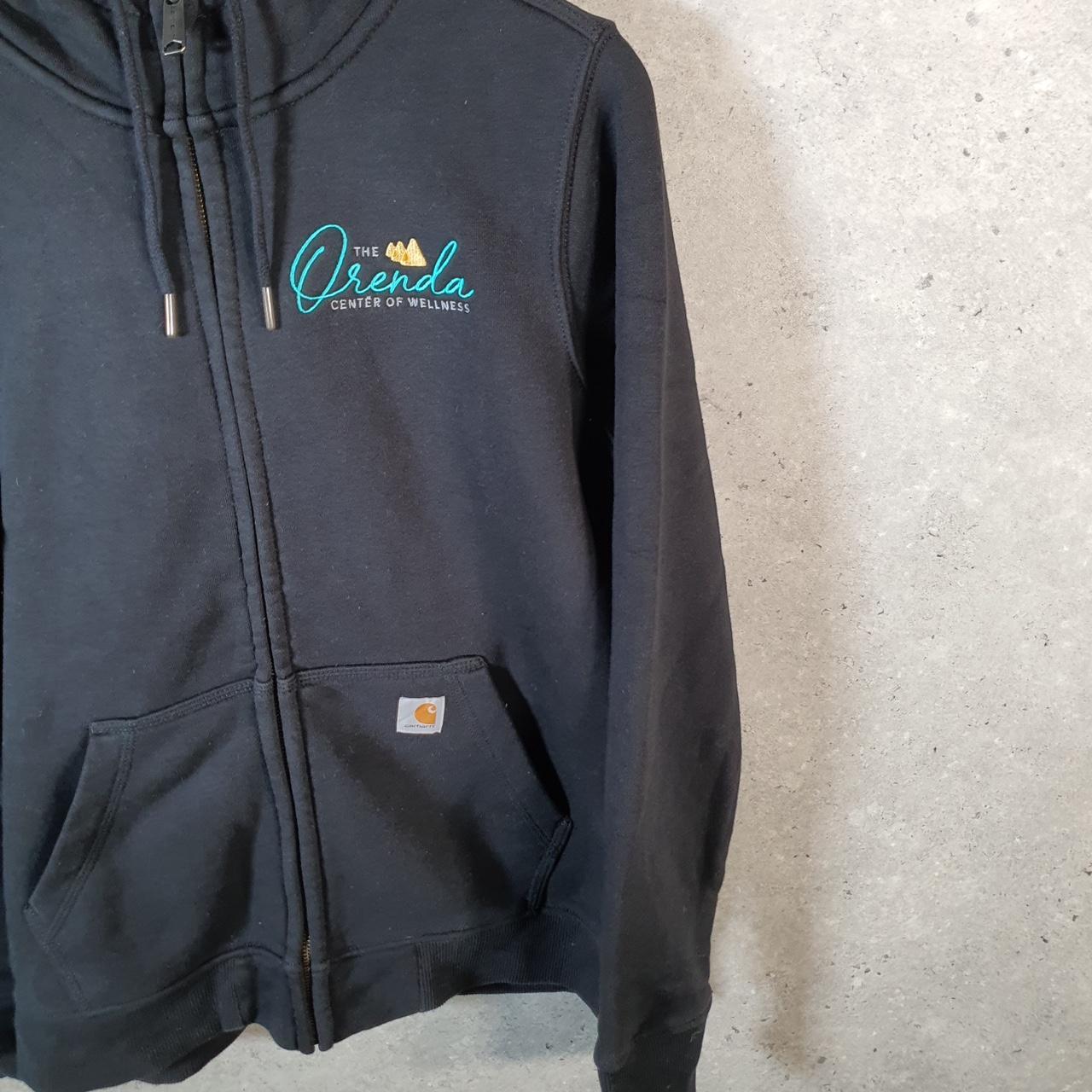 Vintage Carhartt Hoodie Womens Medium Black Pullover Blank USA Relaxed Fit