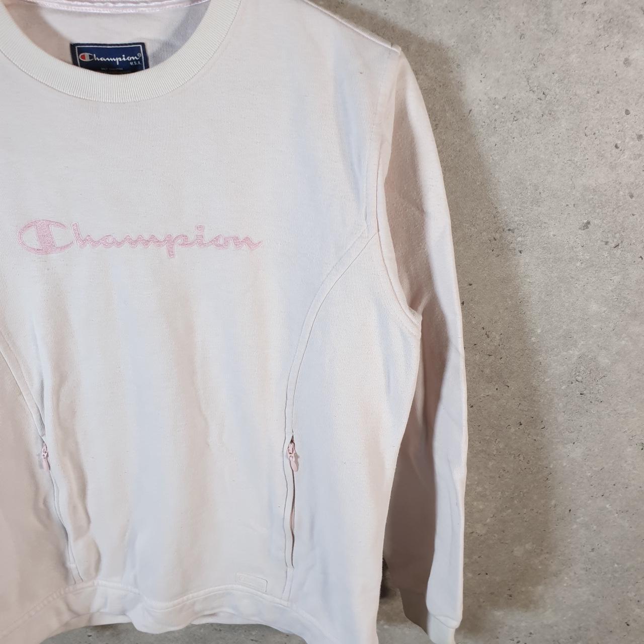 Vintage Champion Sweatshirt Womens XS Pink Spellout Pullover