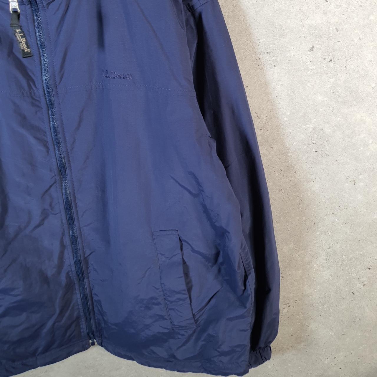 Vintage L.L. Bean Outdoors Nylon Jacket Mens Large Navy Blue Full Zip Waterproof