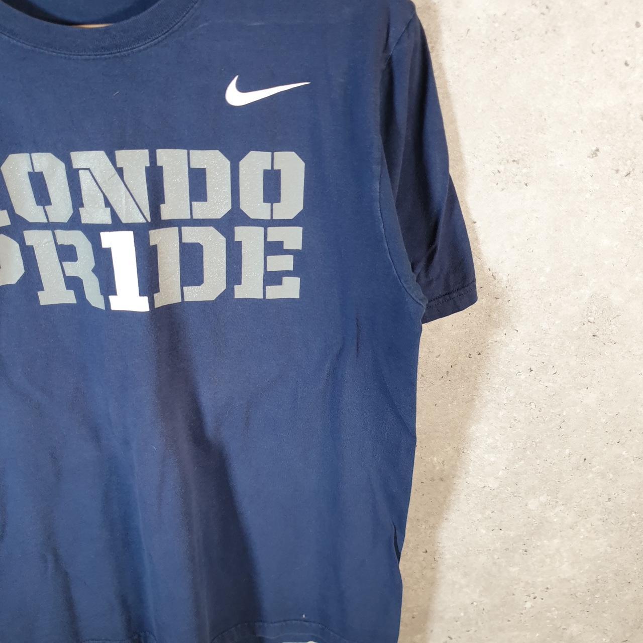Vintage Nike Hondo Pride Spellout T Shirt Mens Medium Blue Logo Swoosh Athletic