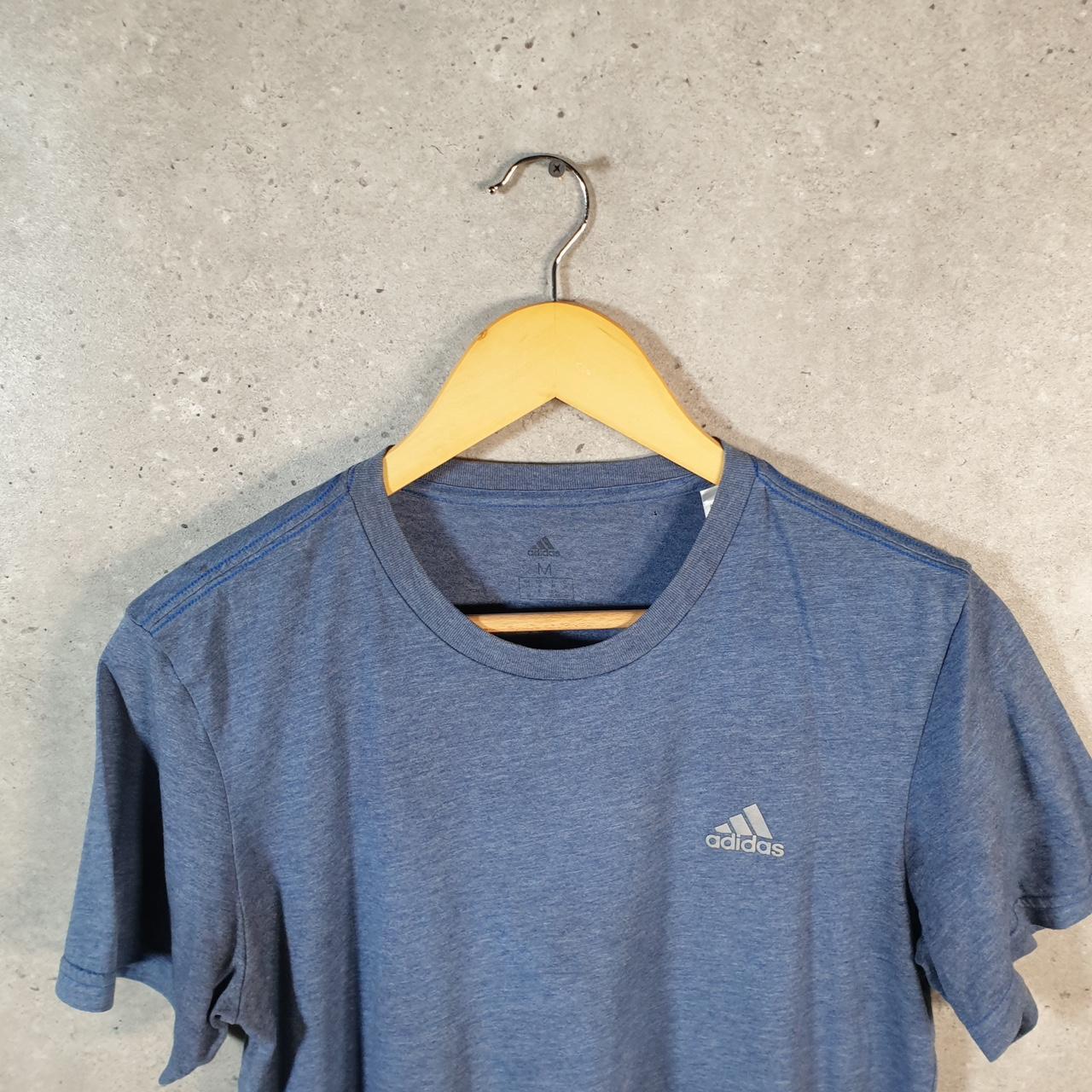 Vintage Adidas T Shirt Shirt Men’s Medium Blue Three Stripes Logo Athletic C9957