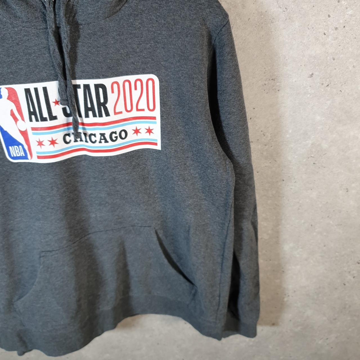 Vintage NBA All Star 2020 Chicago Hoodie Men’s Medium Grey Pullover Pro Sport USA