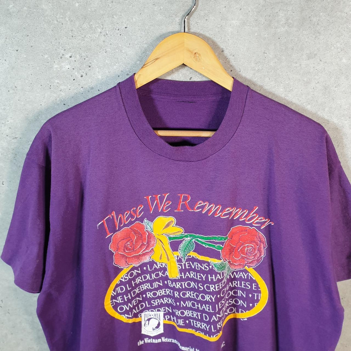 Vintage Vietnam Memorial Washington USA Single Stitch T Shirt Men’s Medium Purple C8117