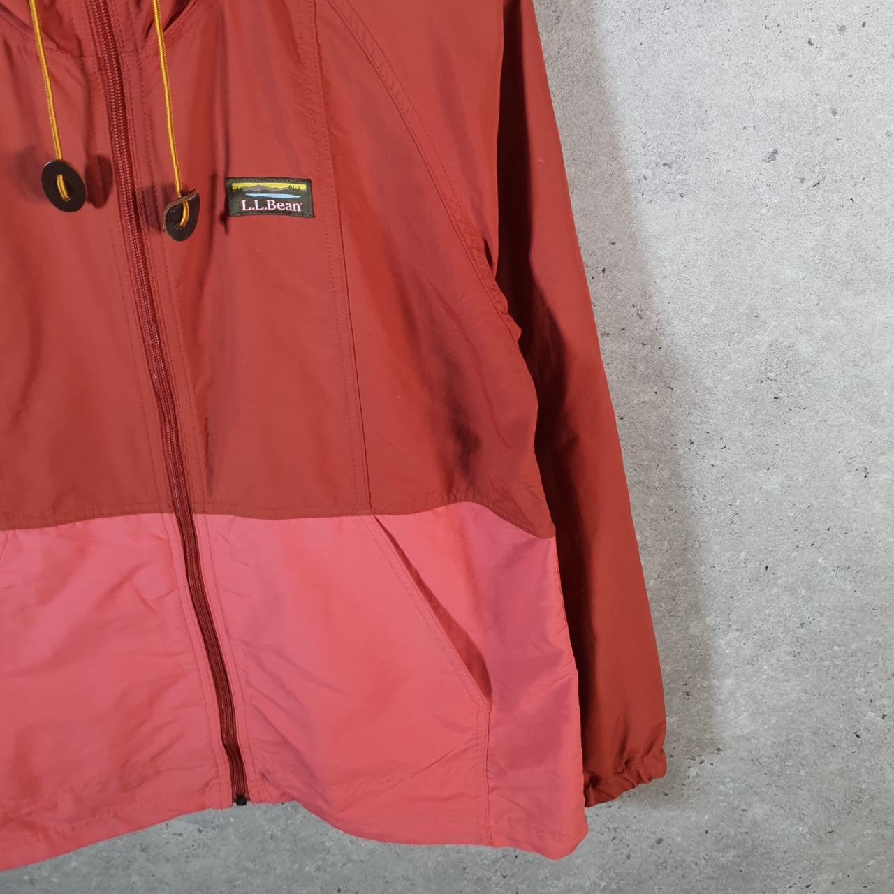 Vintage L.L. Bean Aztec Outdoors Nylon Jacket Mens Medium Pink Full Zip Waterproof