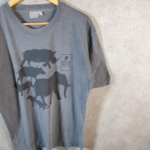 african Nature Company Rhino Animals T Shirt Mens Small Grey USA