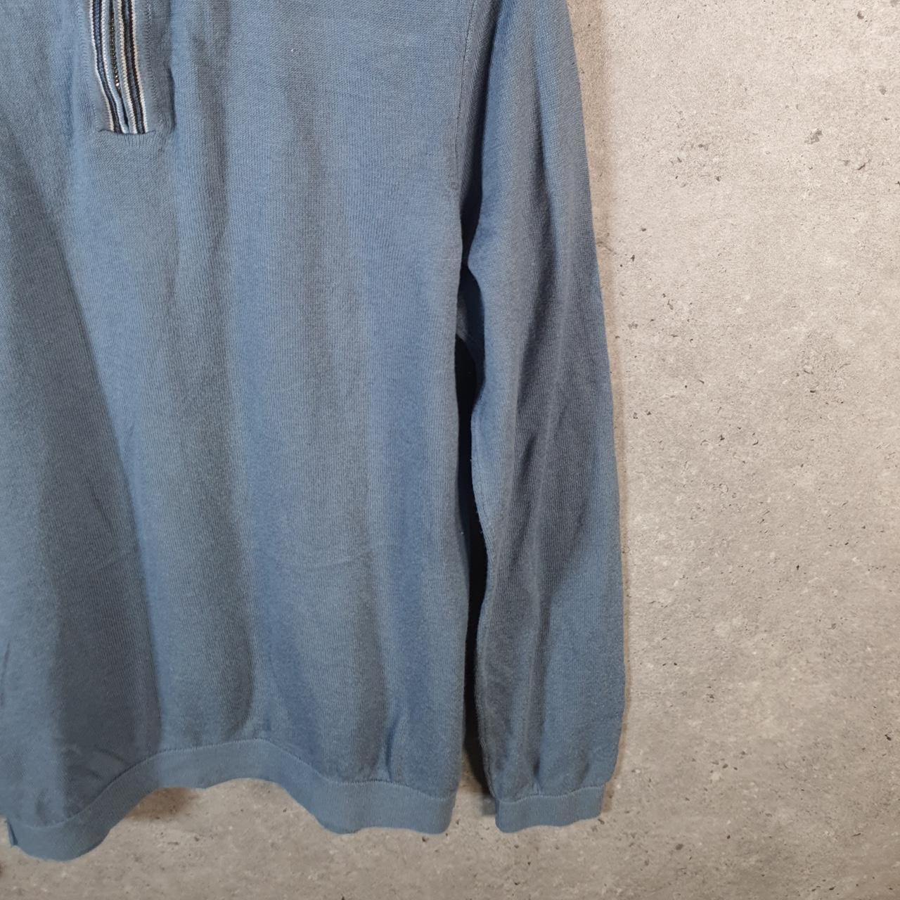 Vintage Topman 1/4 Zip Knit Sweater Men’s XS Blue Y2K Pullover Casual