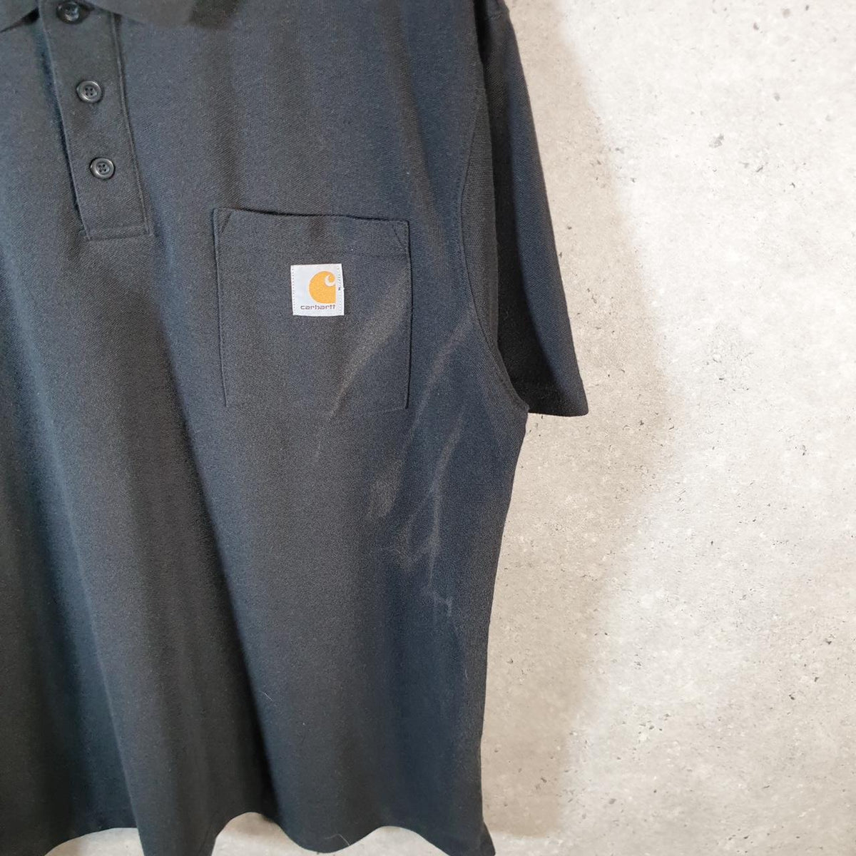 Vintage Carhartt Pocket Polo Shirt Shirt Men’s Large Black Workwear Chore Utility Loose Fit