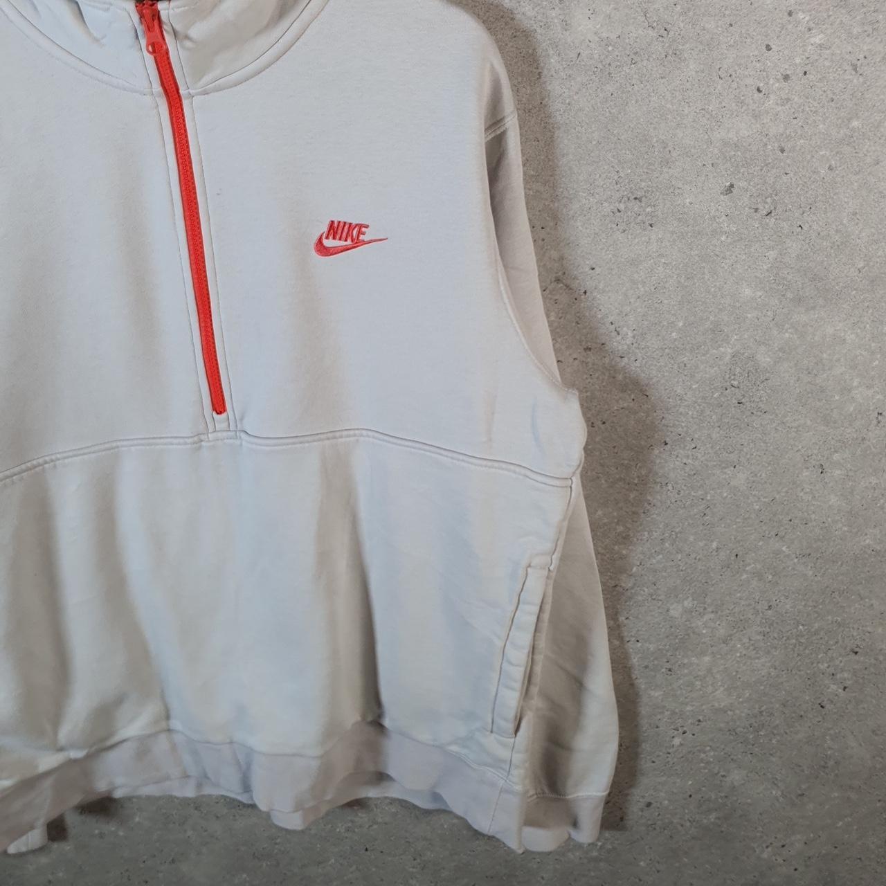 Vintage Nike 1/4 Zip Sweatshirt Men’s Large White Swoosh Y2K Pullover Logo