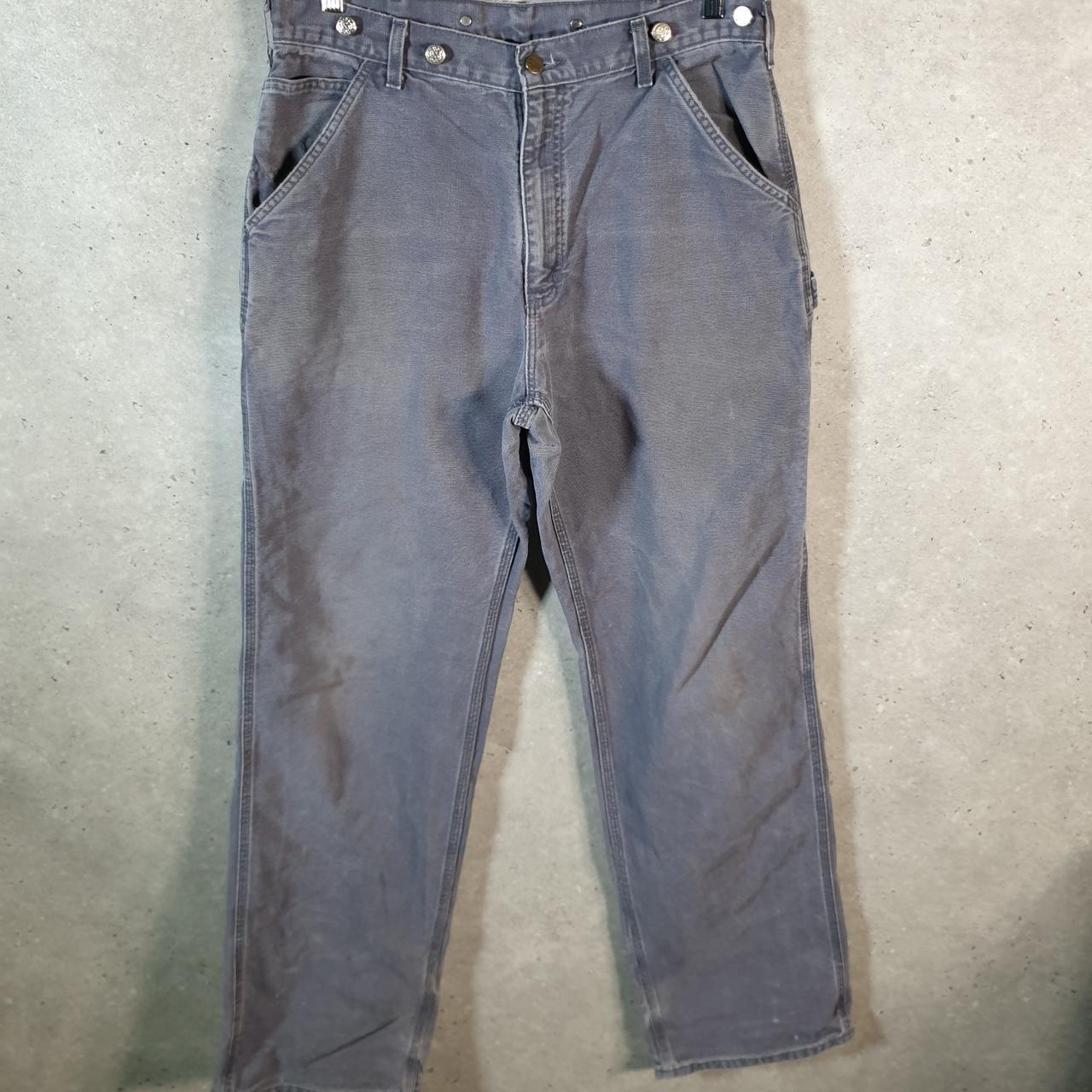 Vintage Carhartt Carpenter Trousers Mens W33 L34 Grey Relaxed Fit Workwear USA