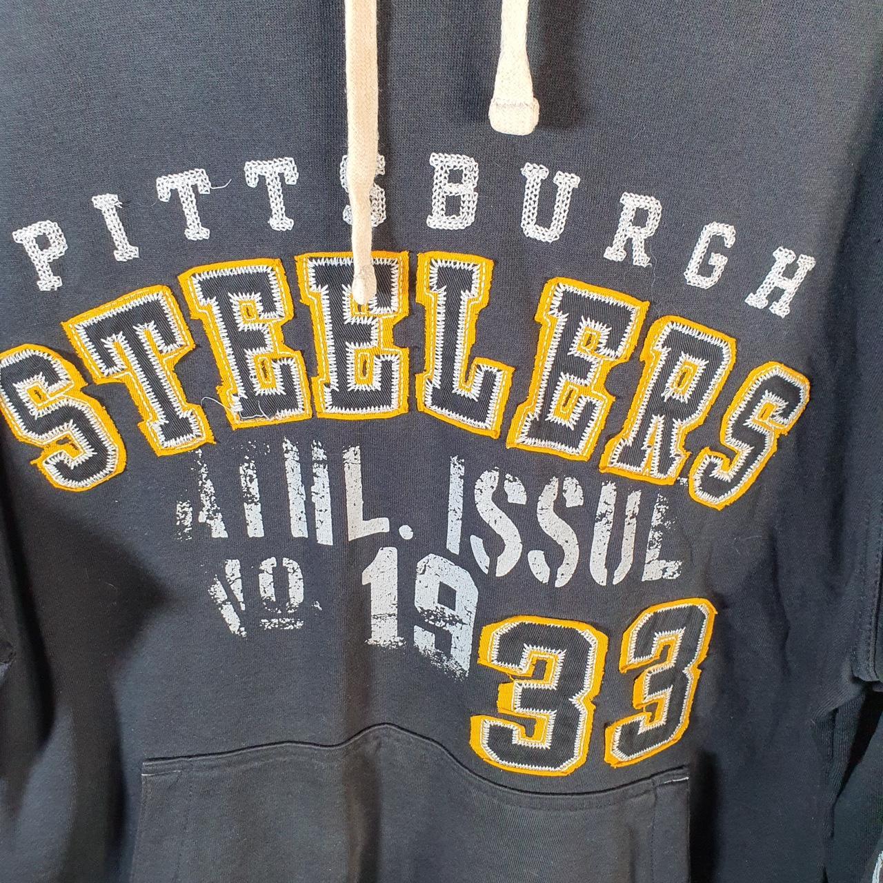 Vintage NFL Pittsburgh Steelers Hoodie Men’s Medium Black USA Pro Sport American Football