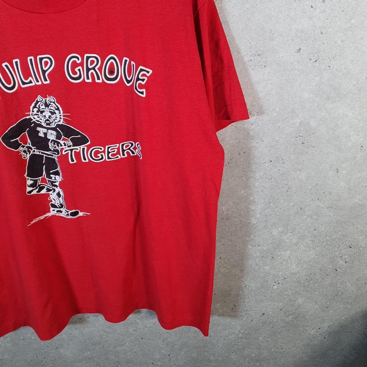 Vintage Screen Stars Tulip Grove Tigers 90s USA Single Stitch T Shirt Men’s XL Red