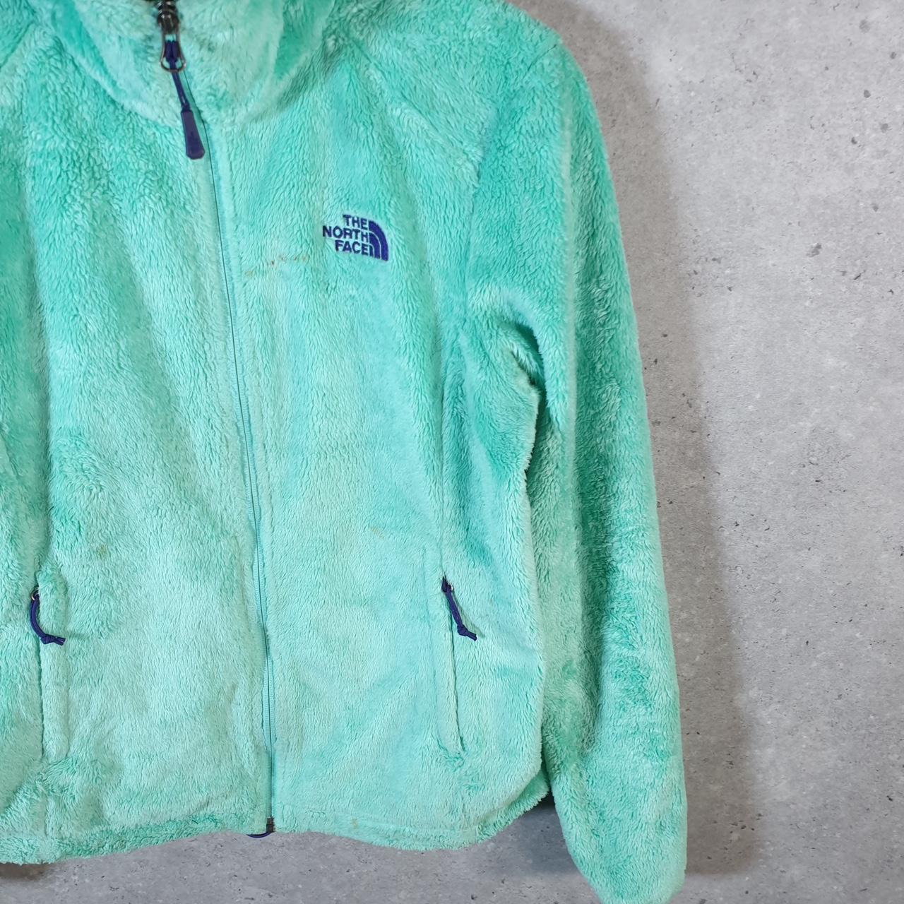 Vintage The North Face TNF Teddy Fleece Sweatshirt  Womens Small Blue Full Zip Logo Winter