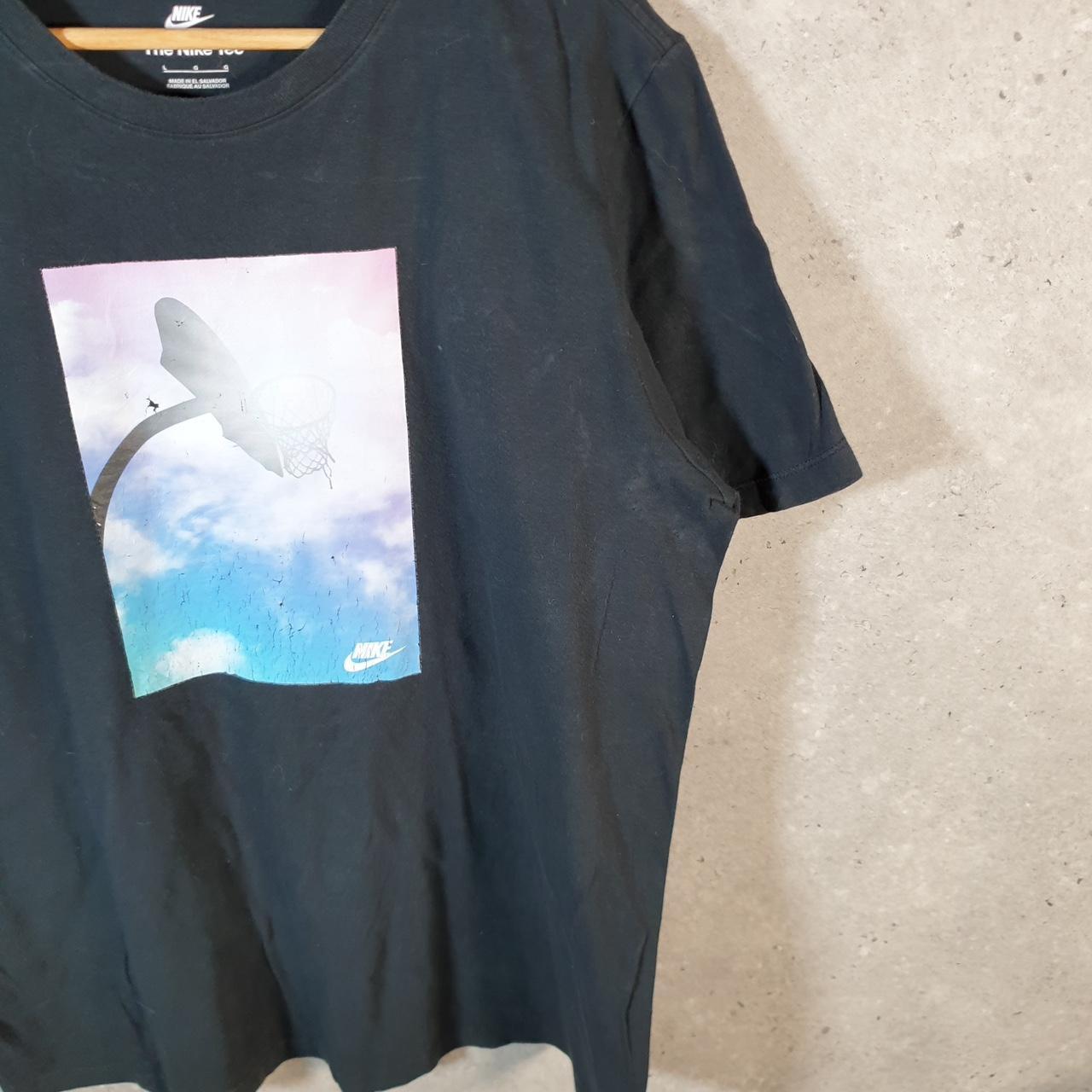 Vintage Nike Basketball Hoops T Shirt Men’s Large Black Swoosh Athletic Graphic