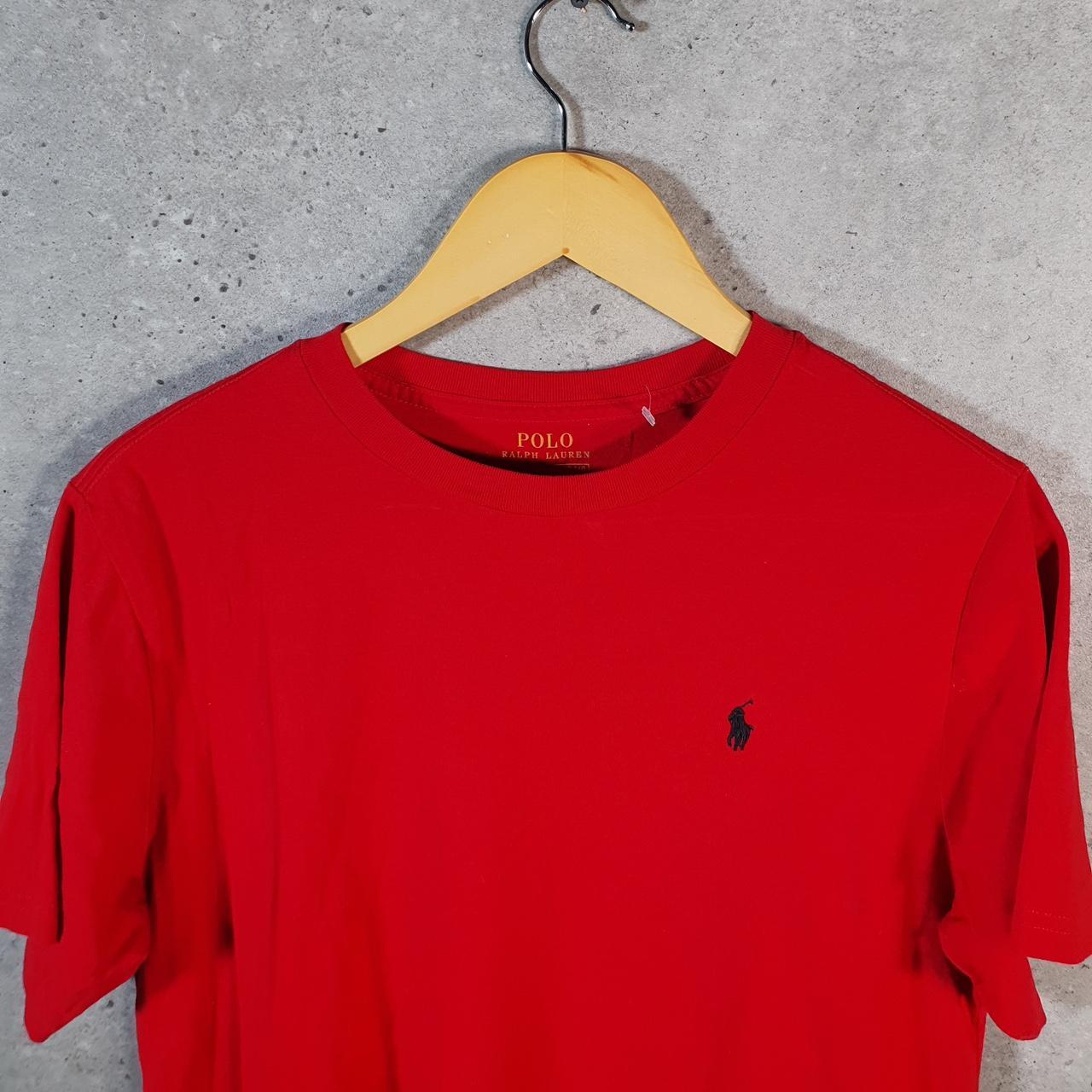 Vintage Ralph Lauren Polo Sport T Shirt Womens Large Red Custom Fit Embroidered Pony C8640