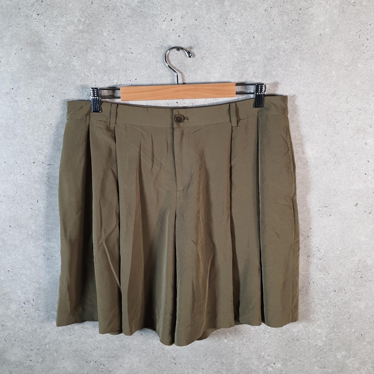 Vintage Ralph Lauren Polo Shorts Jorts Cargo Womens W34 Khaki Green Baggy Cotton A4604