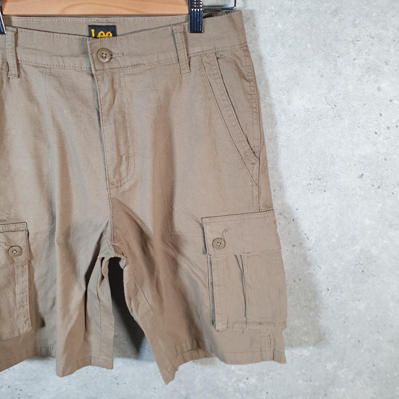 Vintage Lee Chino Shorts Jorts Cargo Mens W29 Brown Baggy Cotton