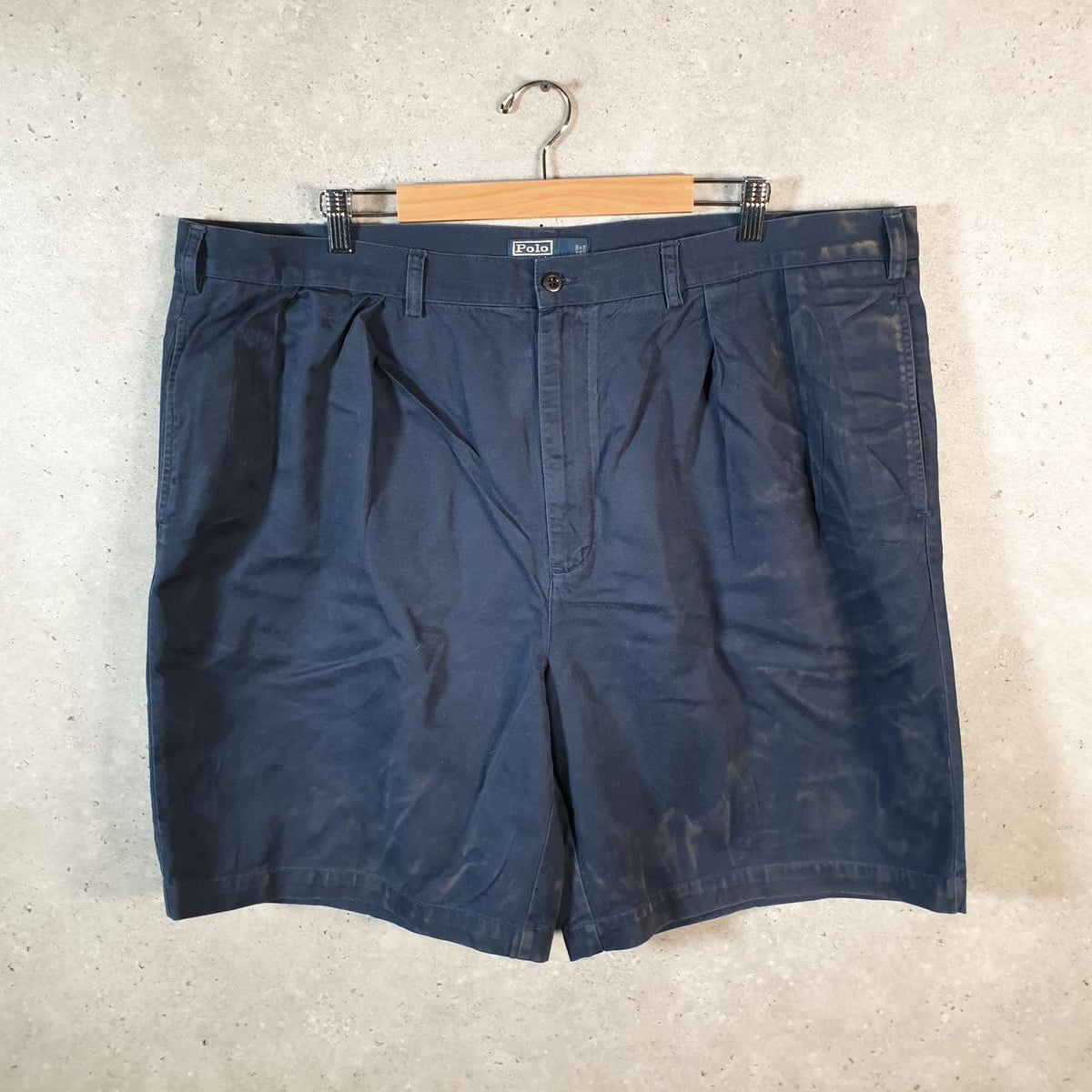 Vintage Ralph Lauren Polo Tyler Shorts Jorts Chino Cargo Men’s W46 Big Navy Blue Baggy