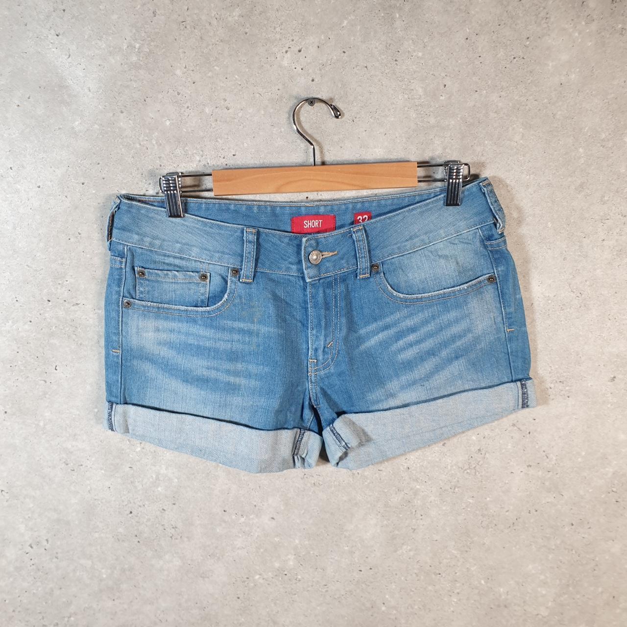 Vintage Levi’s Cut Off Baggy Shorts Jorts Cargo Womens W32 Blue Relaxed Denim