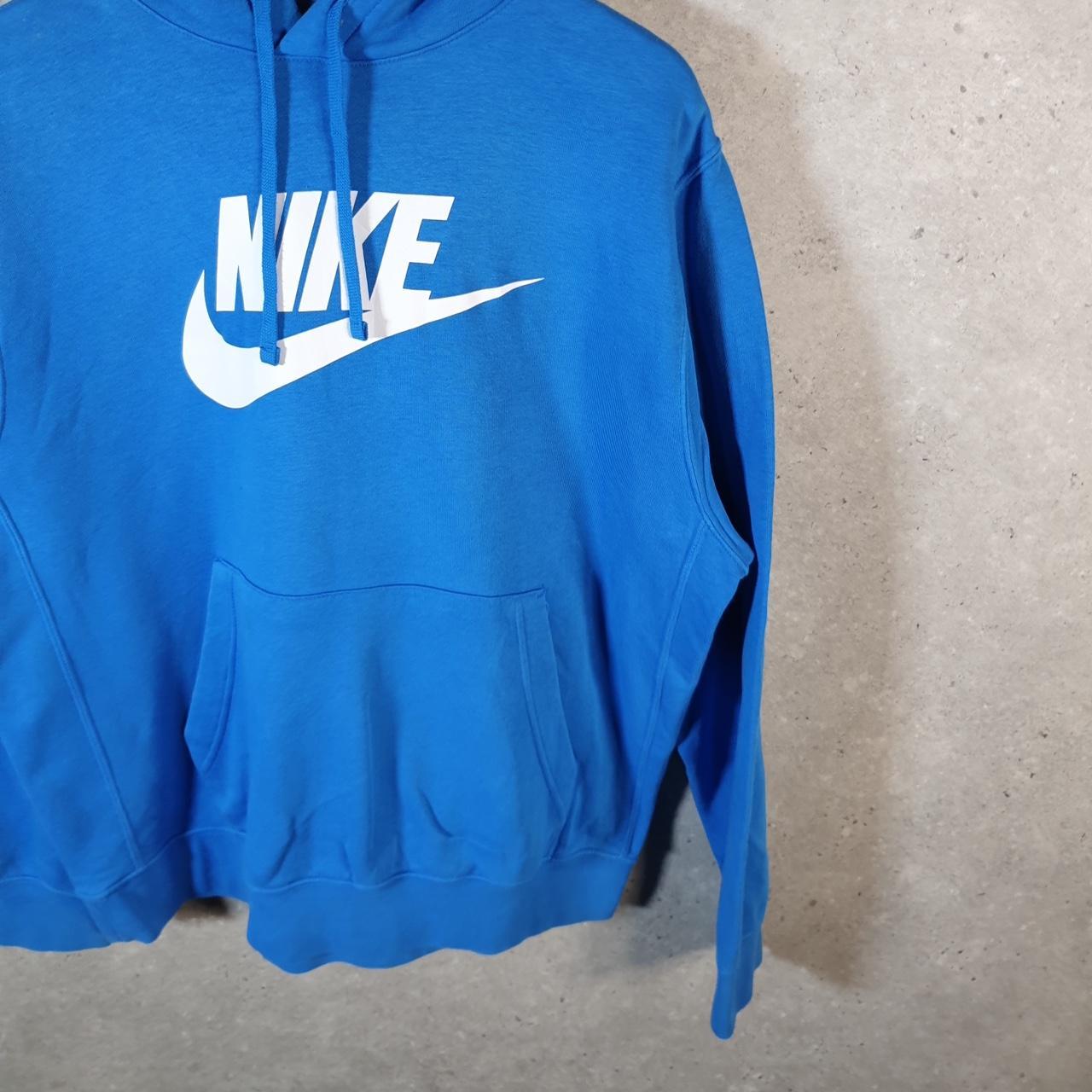 Vintage Nike Club Hoodie Men’s Large Blue Swoosh Y2K Pullover