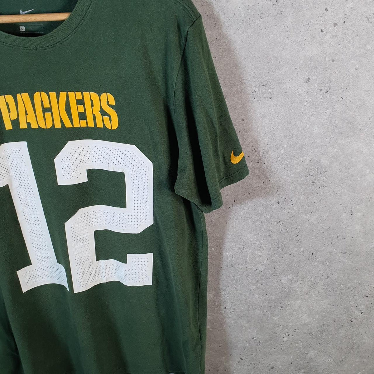 Vintage Nike Dri Fit Green Bay-Packers T Shirt Men’s Large Green Logo Swoosh Athletic