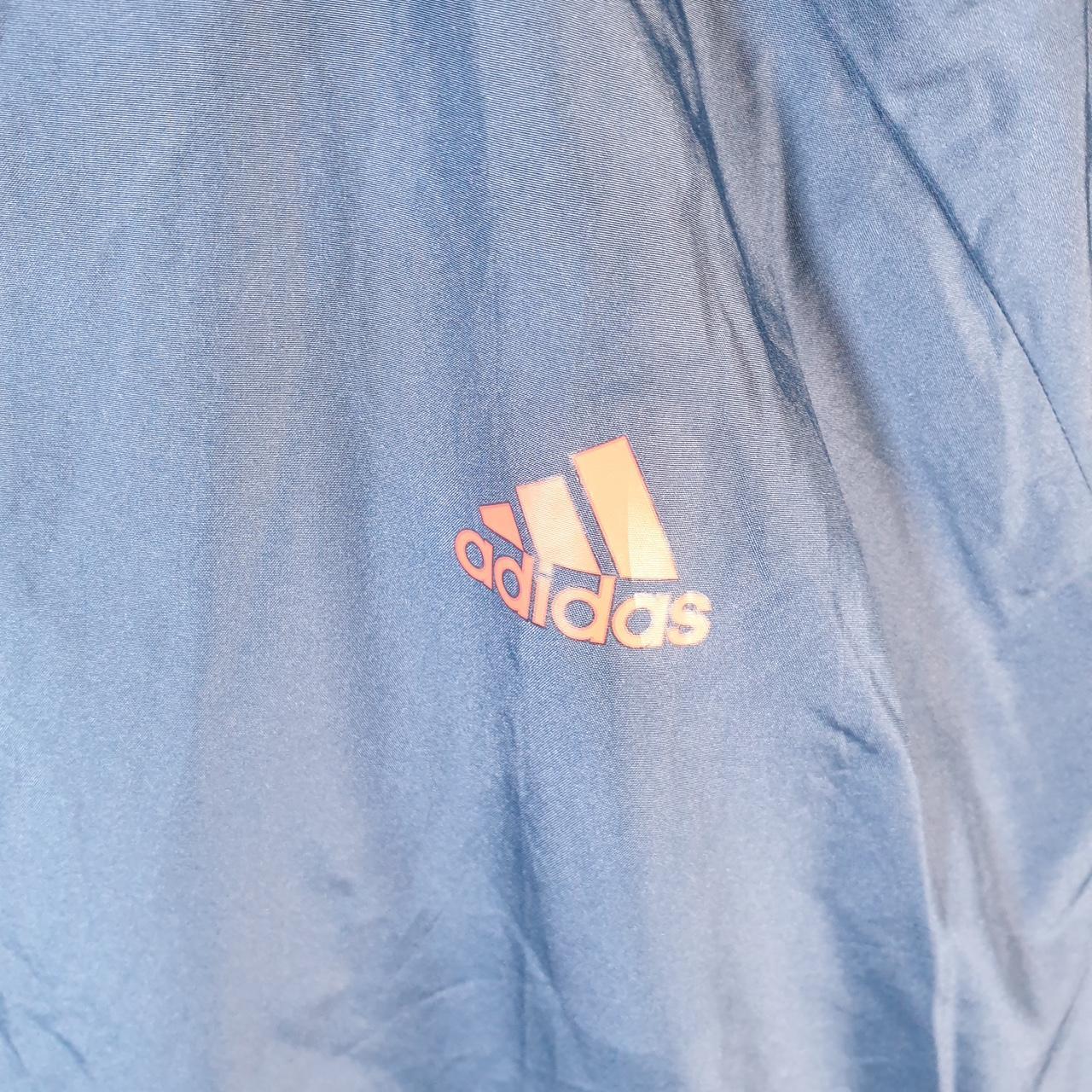 Vintage Adidas Windbreaker Track Jacket Mens XL Blue USA Three Stripes Full Zip