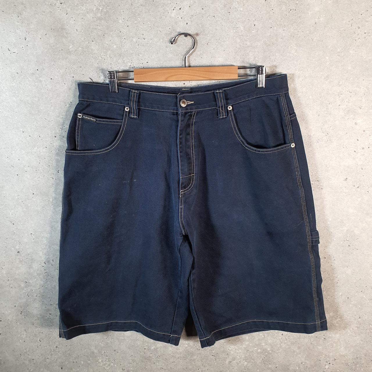 Vintage GodBody Baggy Y2K Hip Hop Jorts Shorts Mens W38 Blue Denim USA A4669