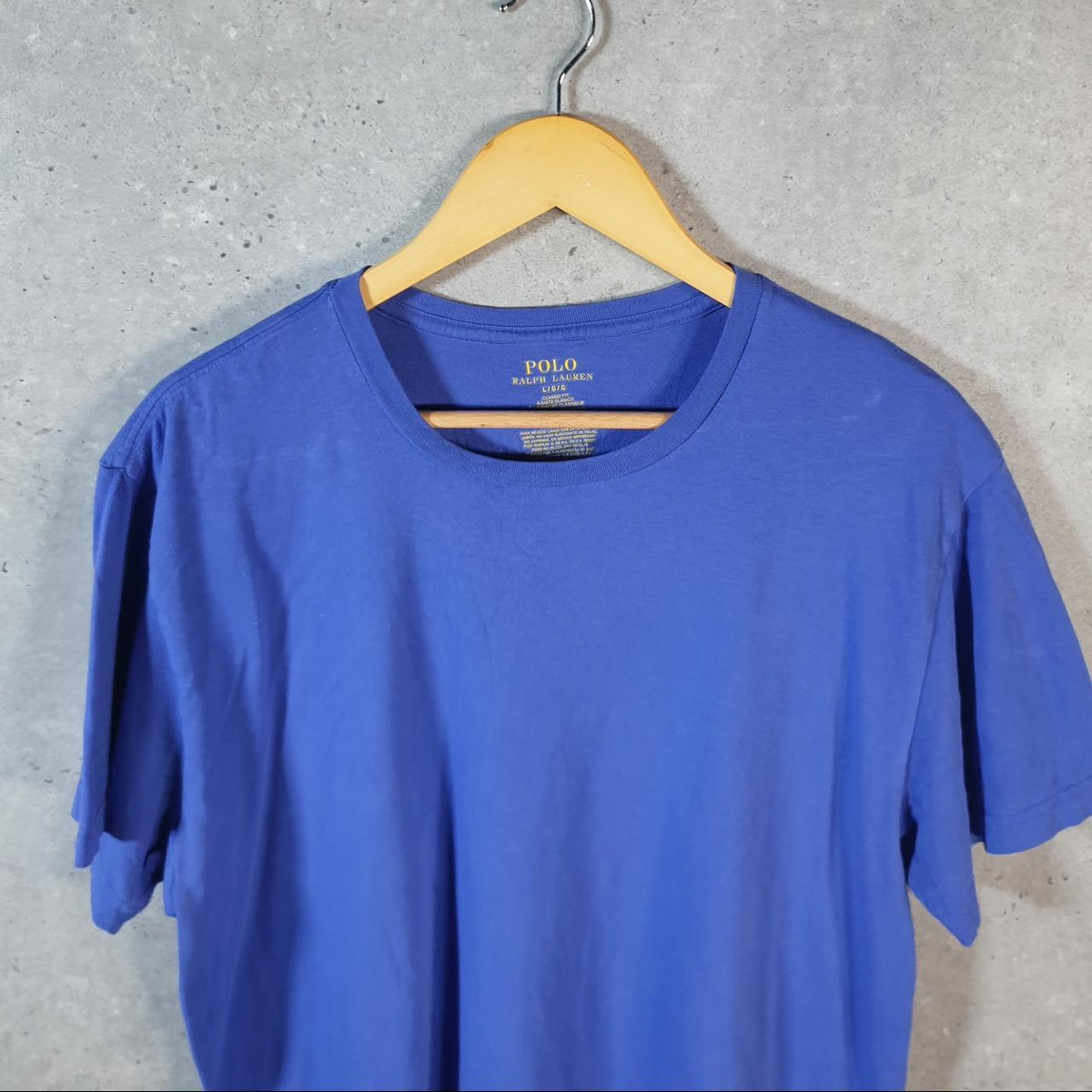 Vintage Ralph Lauren Polo T Shirt Men’s Large Blue Embroidered Classic Fit Pony C9066