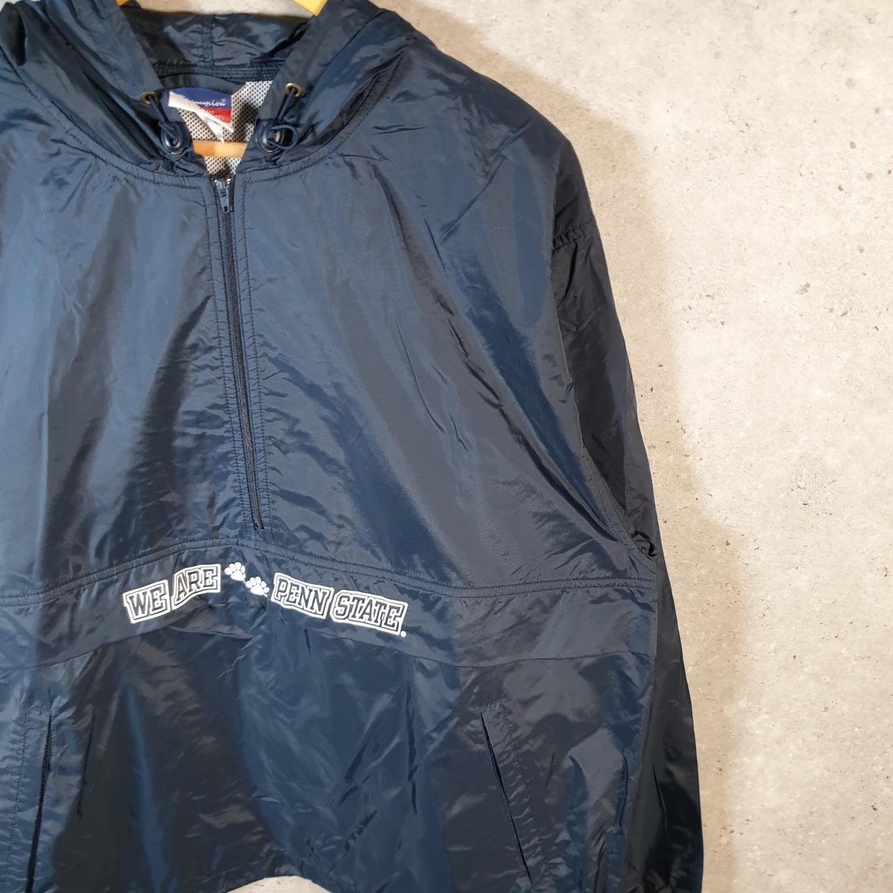 Vintage Champion Windbreaker Mens Medium Navy Blue 1/4 Zip We Are Penn State