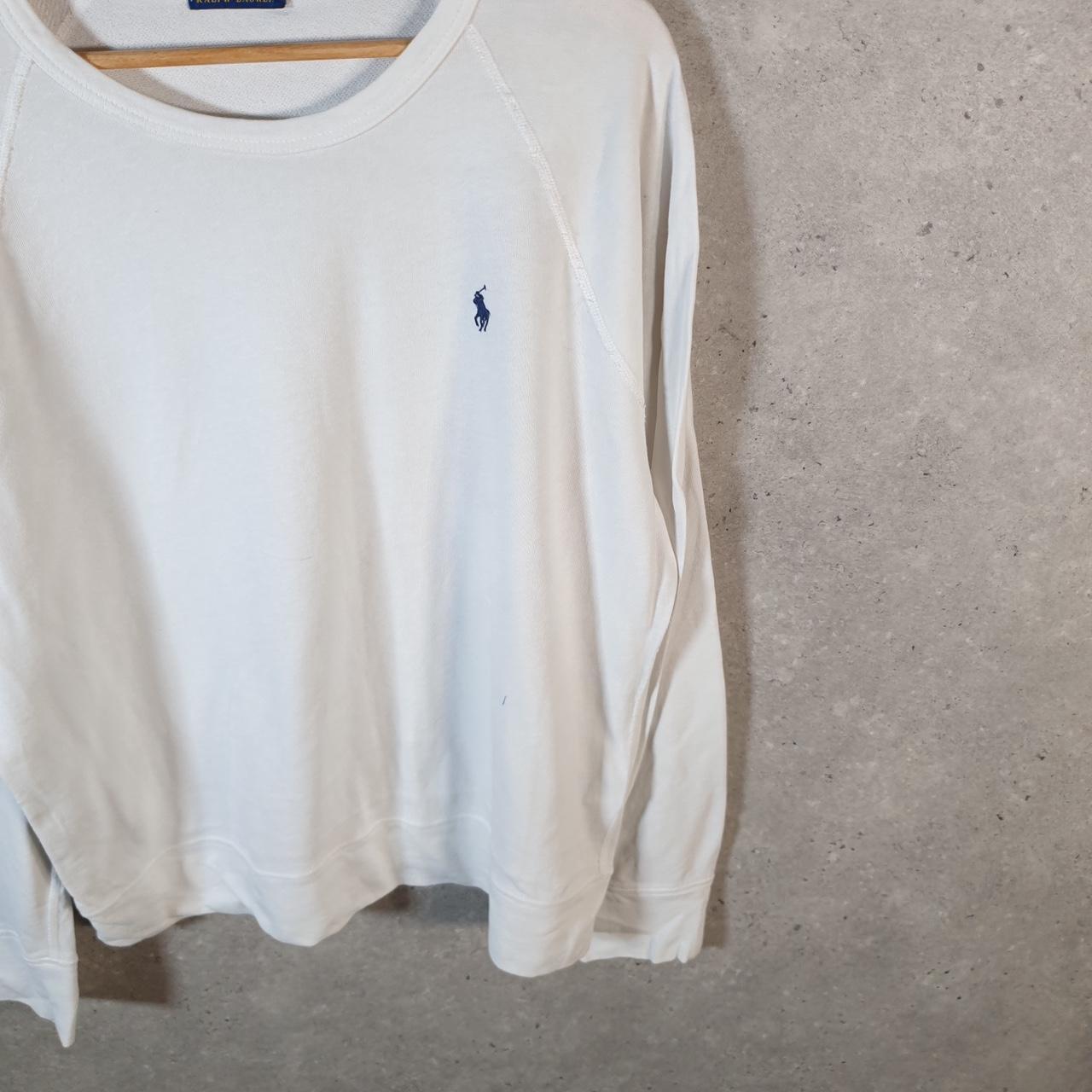 Vintage Ralph Lauren Polo Sweatshirt Men’s Large White Cotton Pullover Pony