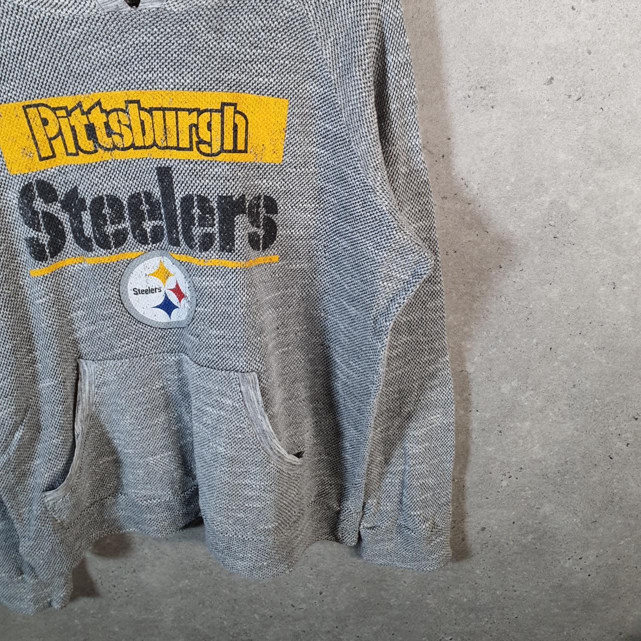 Vintage NFL Pittsburgh Steelers Hoodie Womens XL Grey Pullover USA Pro Sport