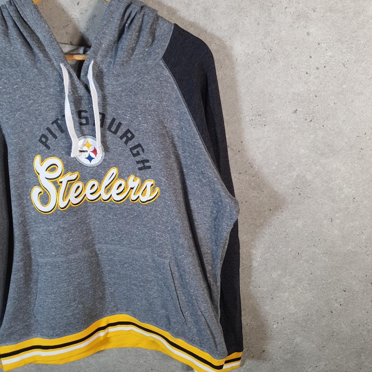Vintage NFL Pittsburgh Steelers Hoodie Womens XL Grwy Pullover USA Pro Sport