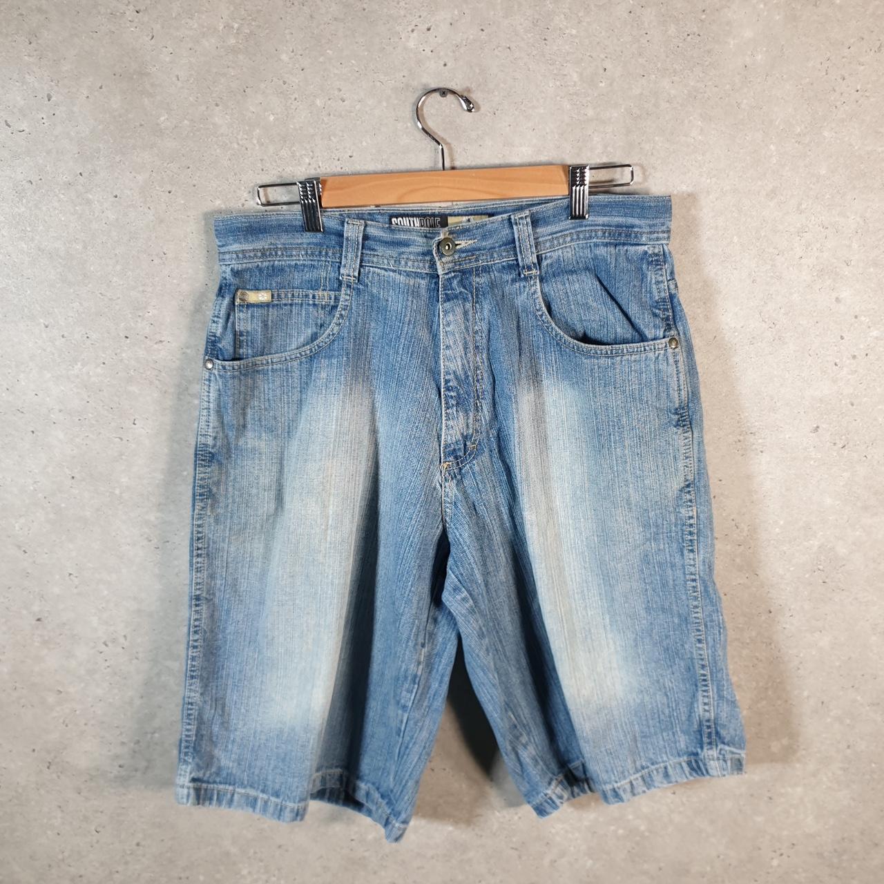 Vintage Southpole Baggy Y2K Hip Hop Jeans Shorts Jorts Mens W34 Blue Denim USA Big Fish Vintage