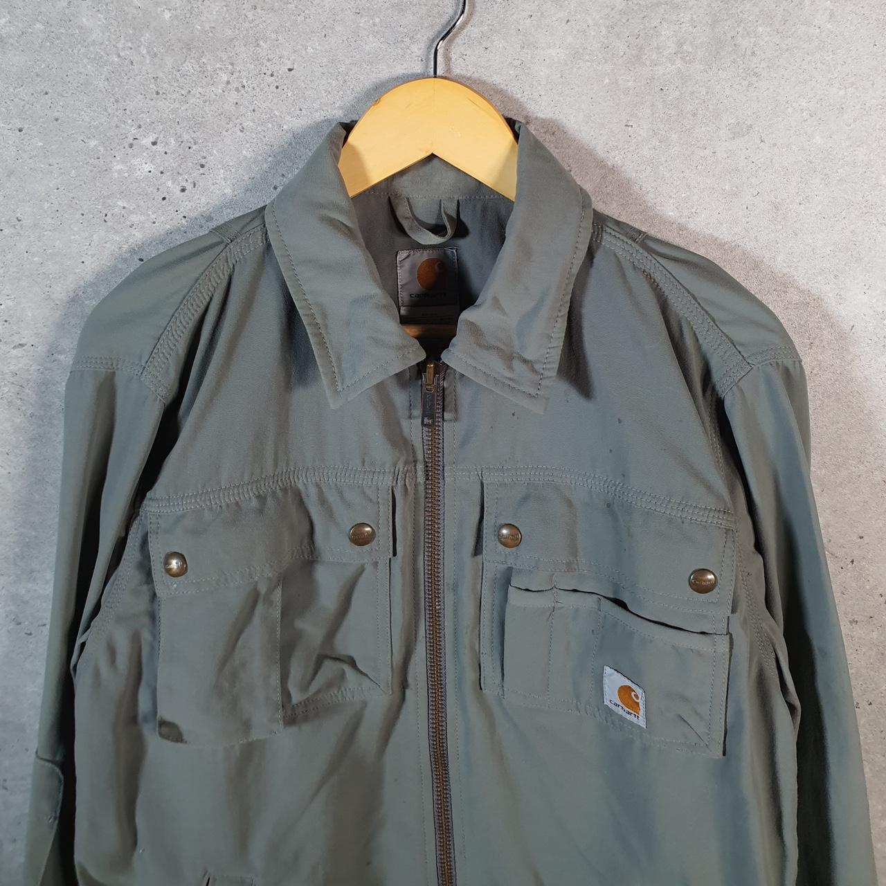 Vintage Carhartt Overshirt Shacket Jacket Men’s Small Khaki Green Workwear Canvas USA G2114