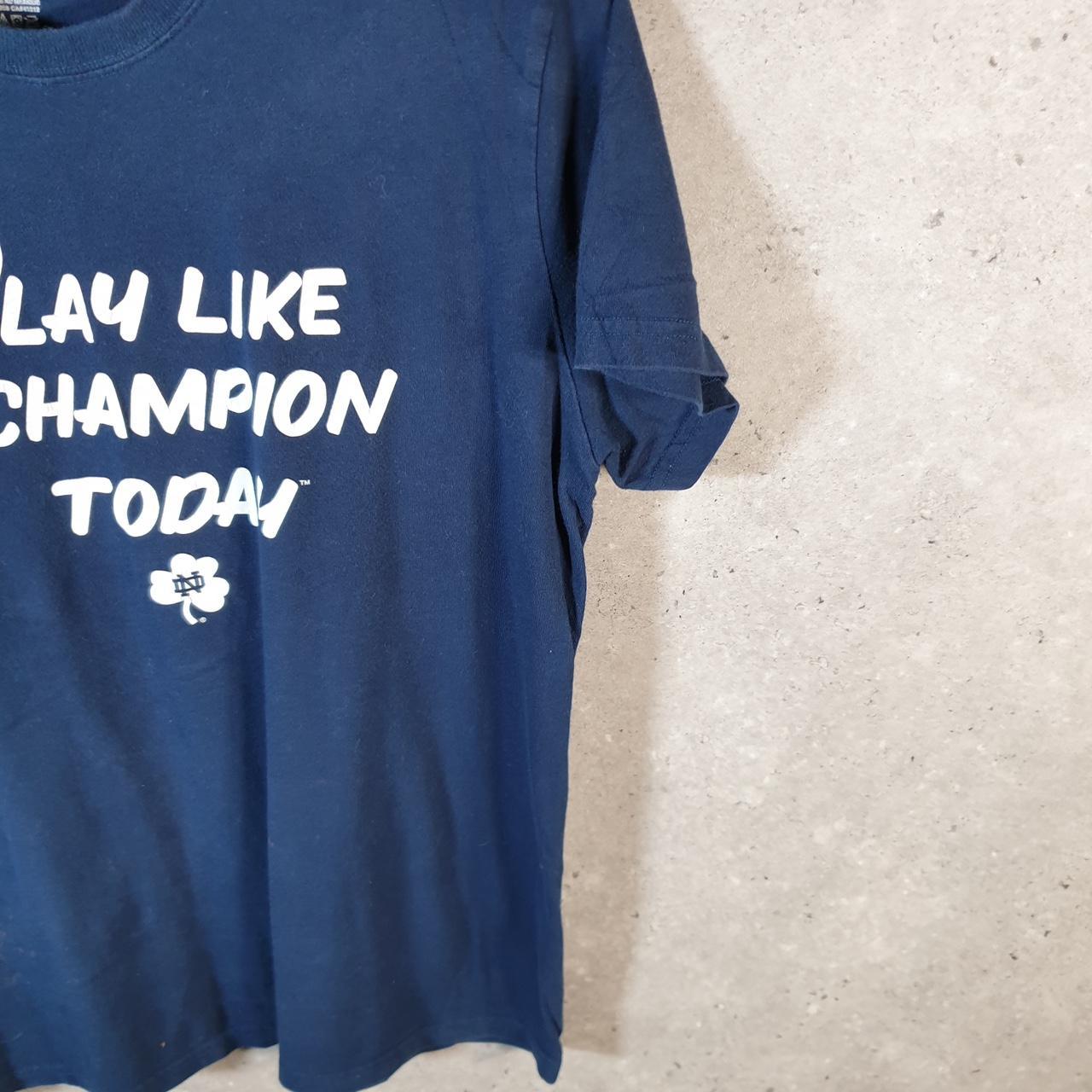 Vintage Adidas Play Like A Champion T Shirt Womens Large Blue Three Stripes Logo Athletic