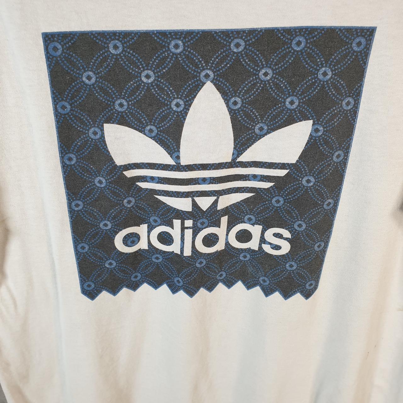 Vintage Adidas Trefoil Retro T Shirt Mens Medium White Three Stripes Logo Athletic