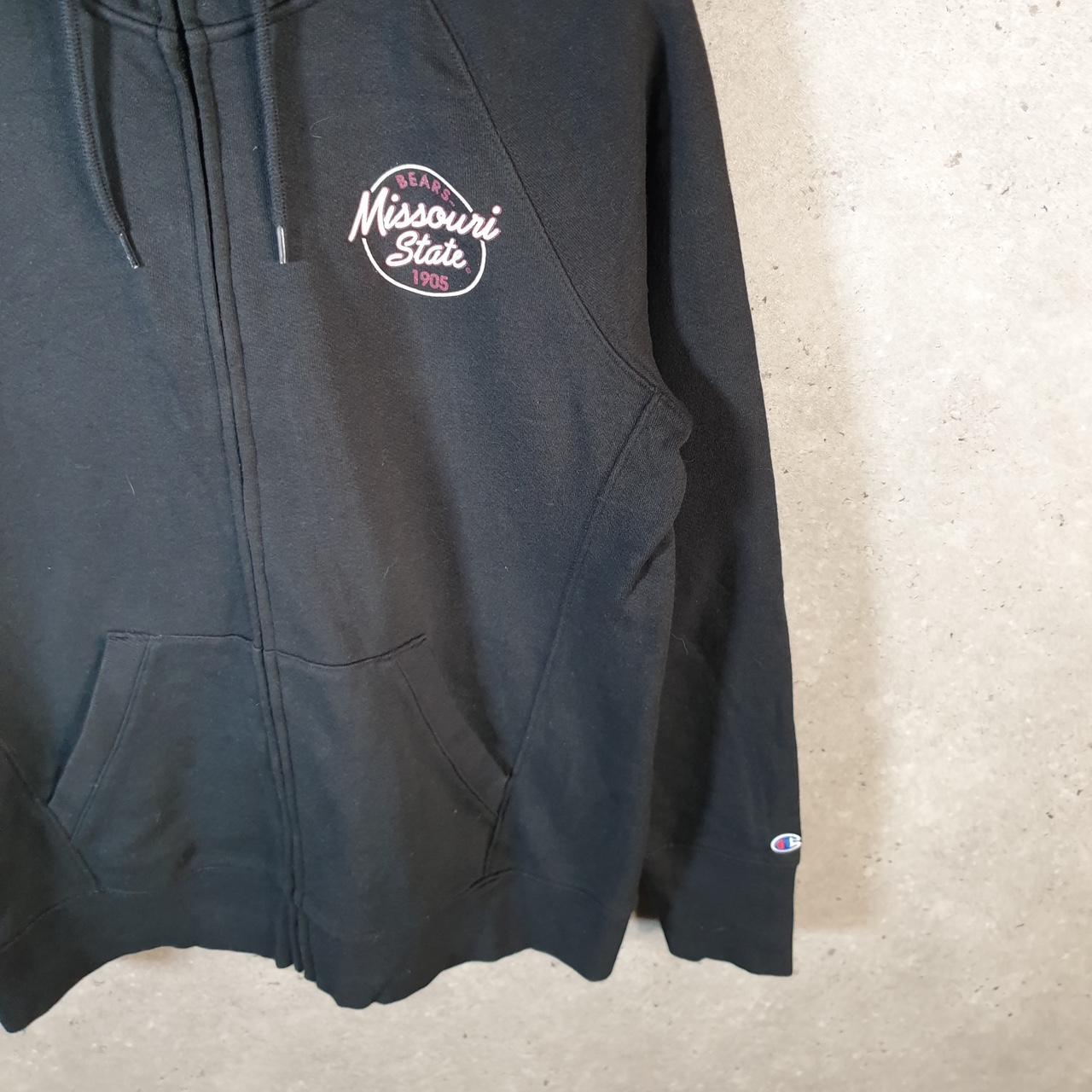 Vintage Champion Hoodie Womens Medium Black Pro Sport Full Zip Missouri State