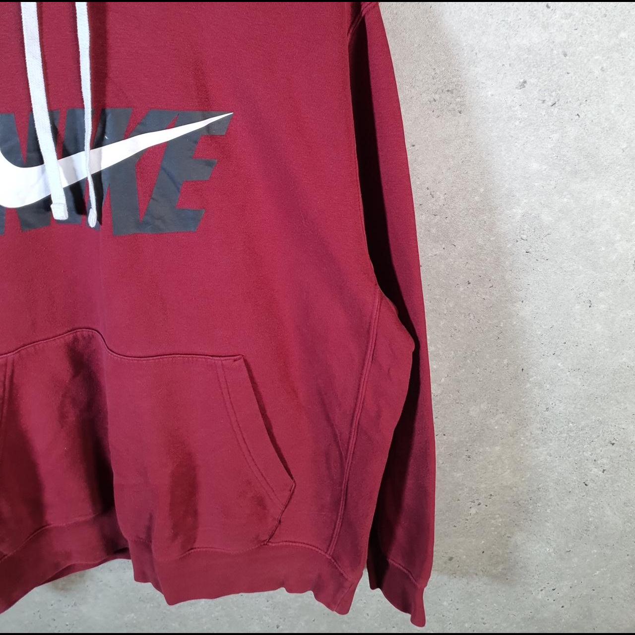 Vintage Nike Club Spellout Hoodie Men’s Large Red Swoosh Y2K Pullover