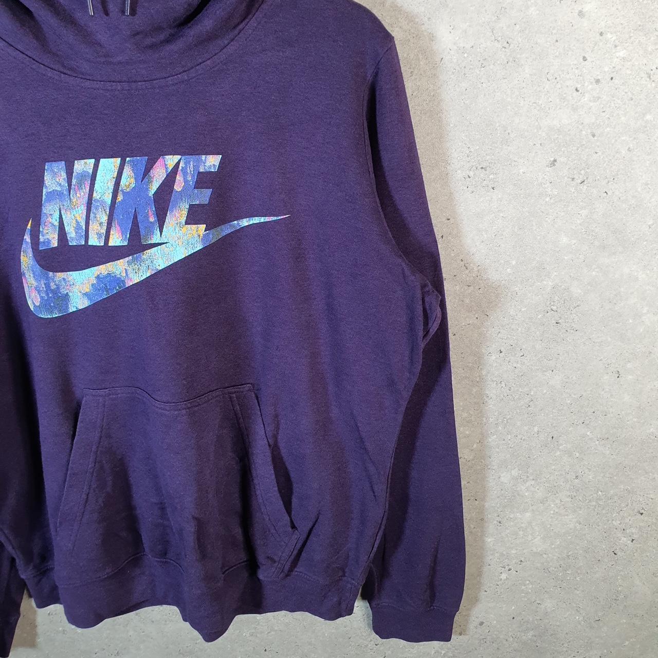 Vintage Nike Club Hoodie Womens XL Purple Swoosh Y2K Pullover Logo