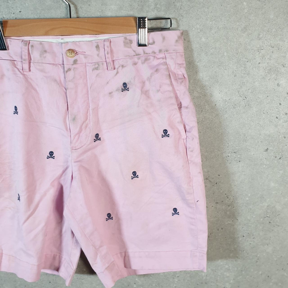 Vintage Ralph Lauren Polo Shorts Jorts Chino Cargo Men’s W30 Pink Skull Bones