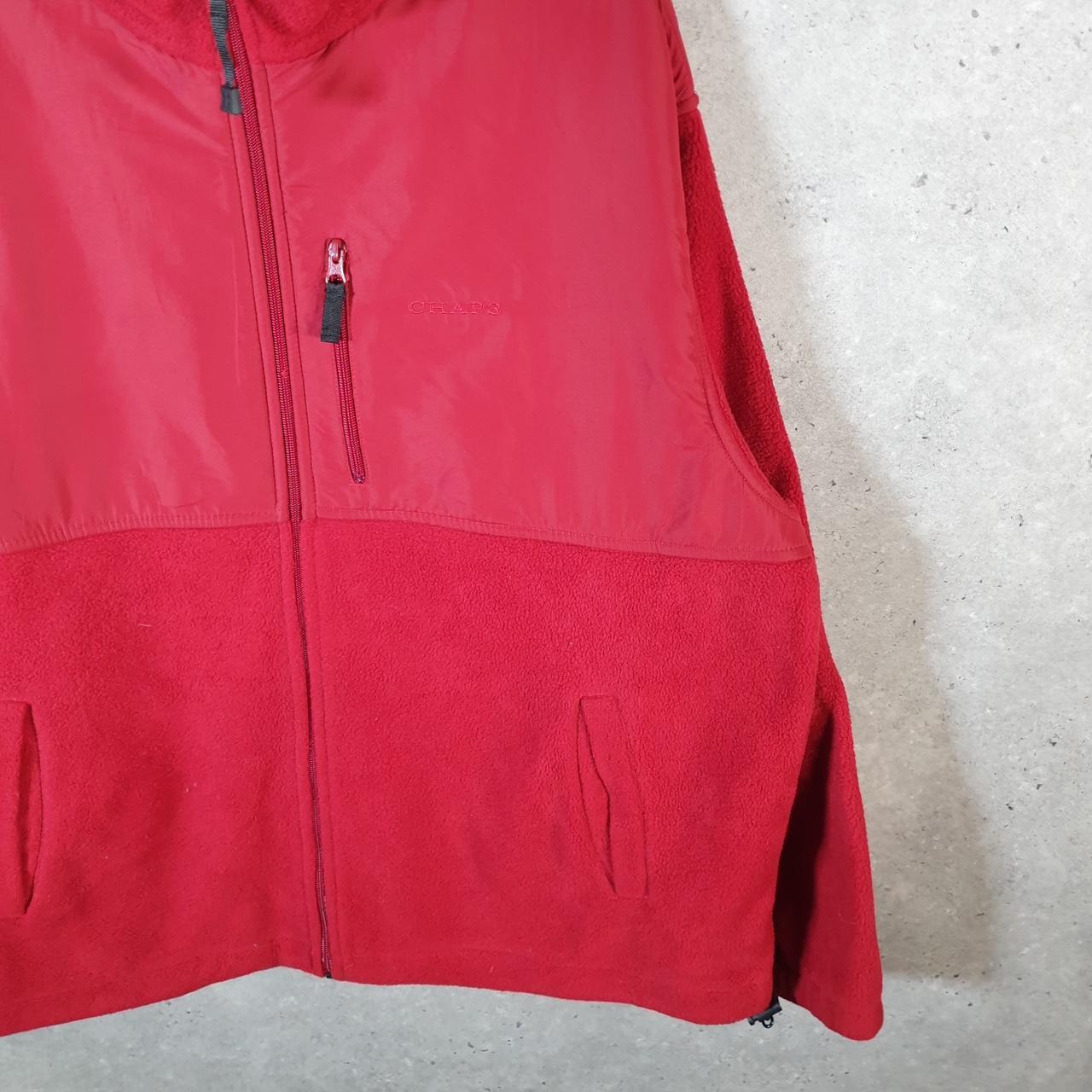 Chaps Ralph Lauren Full Zip Fleece Sweatshirt Mens XL Red Embroidered Logo