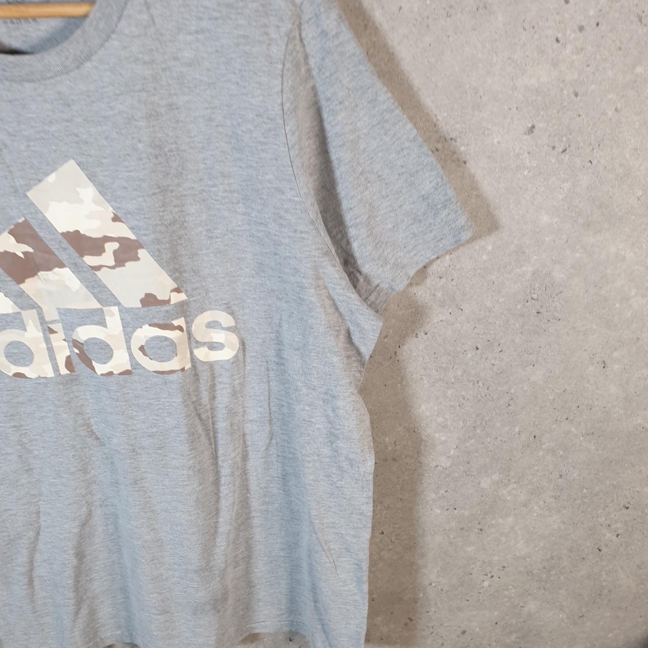Vintage Adidas Amplifier T Shirt Men’s Large Grey Three Stripes Logo Athletic