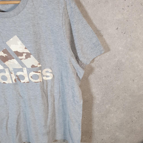 Vintage Adidas Amplifier T Shirt Men’s Large Grey Three Stripes Logo Athletic