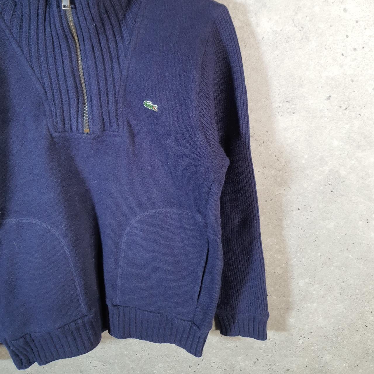 Vintage Lacoste 1/4 Zip Sweatshirt Men’s XS Navy Blue Slim Fit Pullover Y2K Jumper