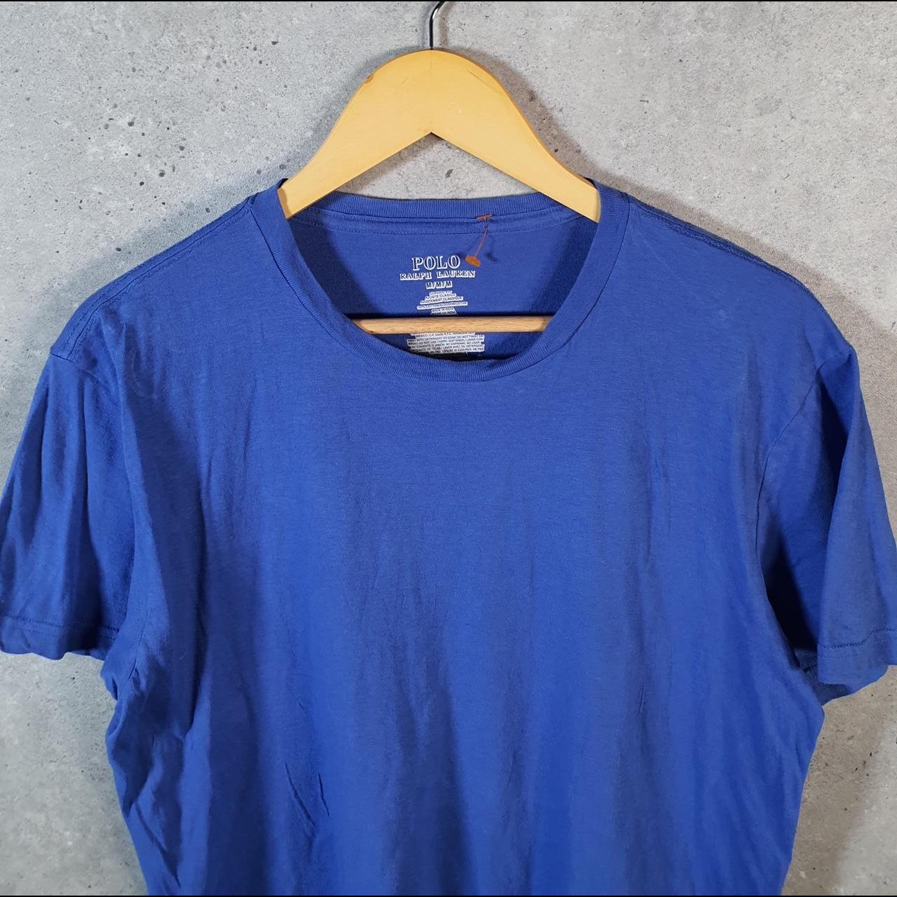 Vintage Ralph Lauren Polo T Shirt Men’s Medium Blue Embroidered Classic Fit Pony C9080