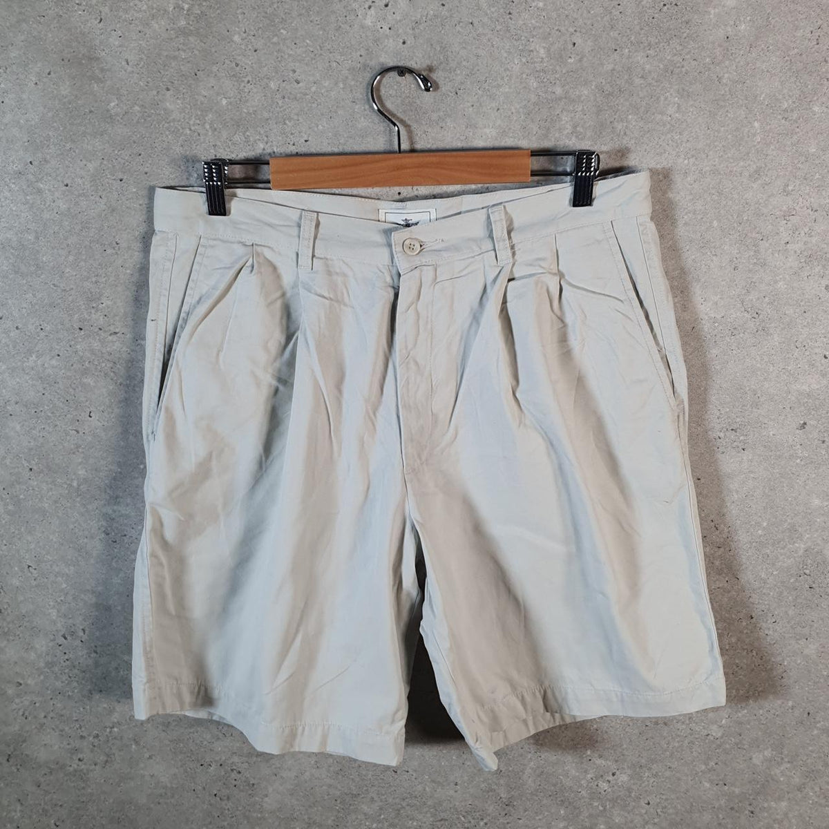 Vintage Dockers Chino Shorts Jorts Cargo Men’s W34 Beige Baggy Cotton A4427